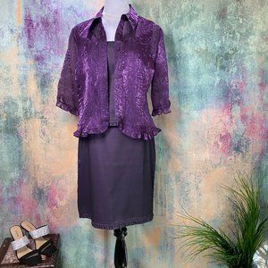 📌 Paradox Elegant Business 3 Piece Plum Skirt Set - Top - Skirt - Jacket